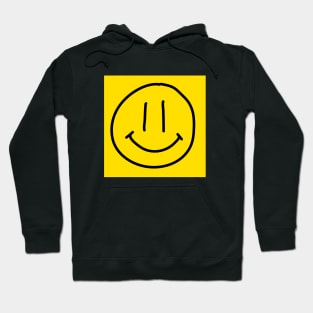 Smiley face black and yellow background Hoodie